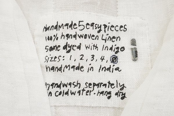 dosa ◆ 手織り リネン オーバーサイズ ロングドレス 白 サイズ5 インド制 ハンドメイド ワンピース ドーサ ◆ZZ1