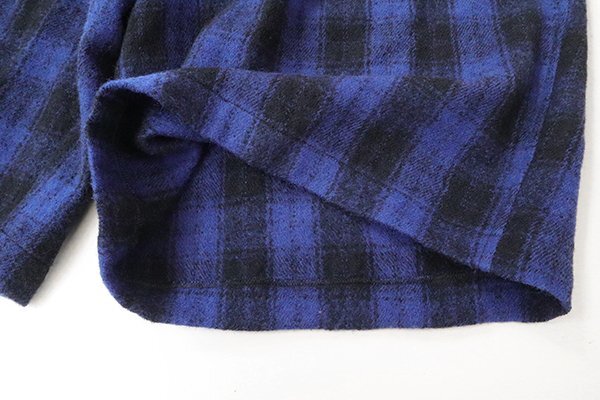 tao COMME des GARCONS ◆22AW ウール縮絨 イージー ワイドパンツ ブルー/ブラック M (TJ-P018) チェック柄 タオ コムデギャルソン ◆ZZ1