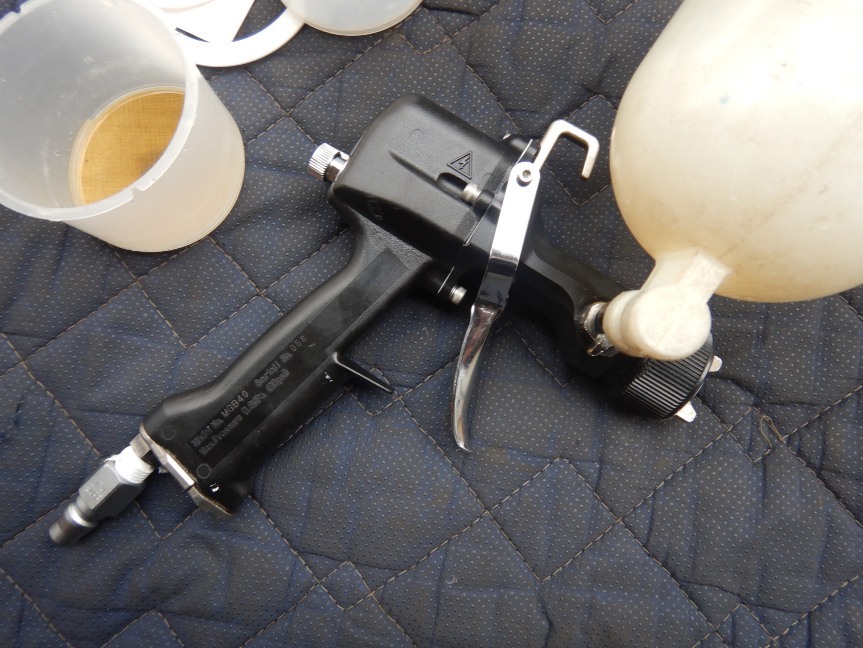 即決税0円中古保証付旭サナック自動車補修用スプレーガンMGB40塗料カップ500ml付_画像8