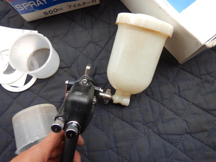 即決税0円中古保証付旭サナック自動車補修用スプレーガンMGB40塗料カップ500ml付_画像7