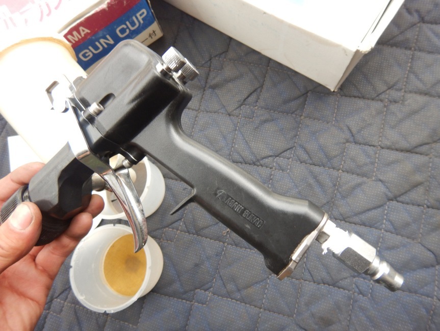 即決税0円中古保証付旭サナック自動車補修用スプレーガンMGB40塗料カップ500ml付_画像6