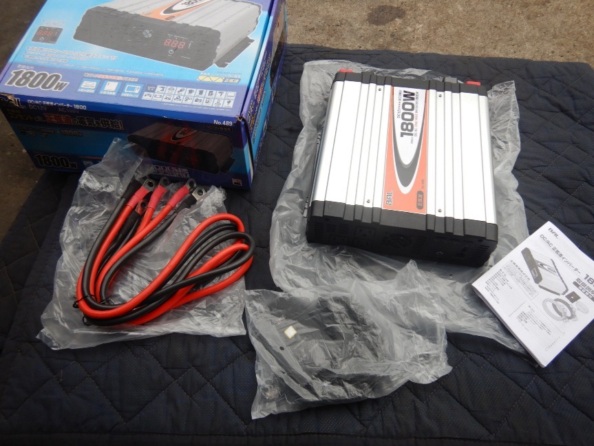 即決税0円中古程度上大橋産業BAL DC/AC正弦波インバーター1800W 12V車用 NO,489 _画像3