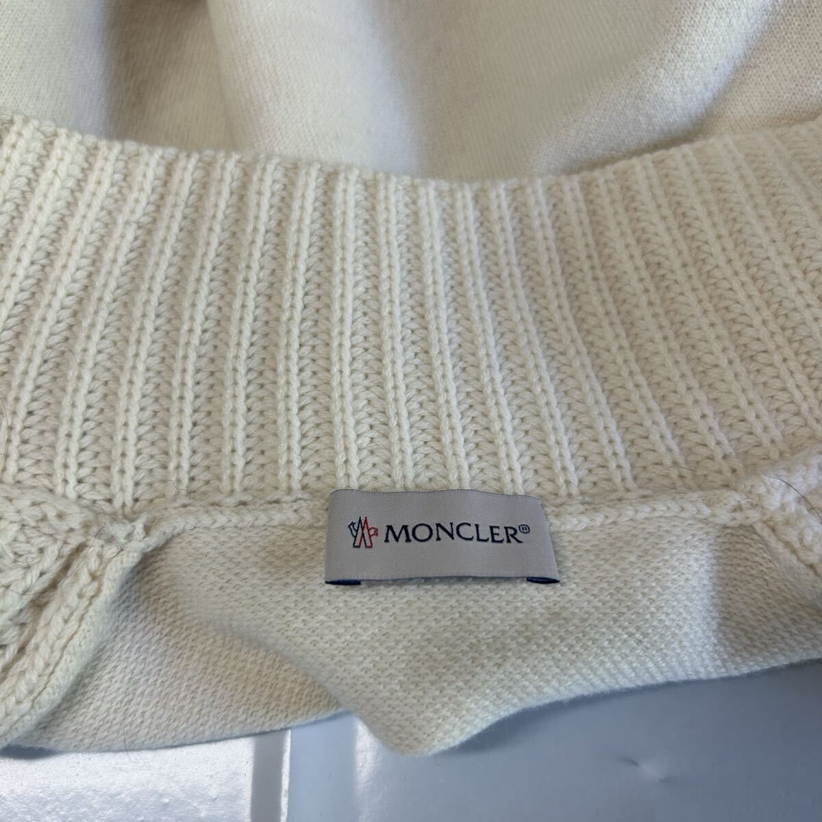 【極美品】MONCLER モンクレール ニットセーター ジップアップ白系XS_画像6