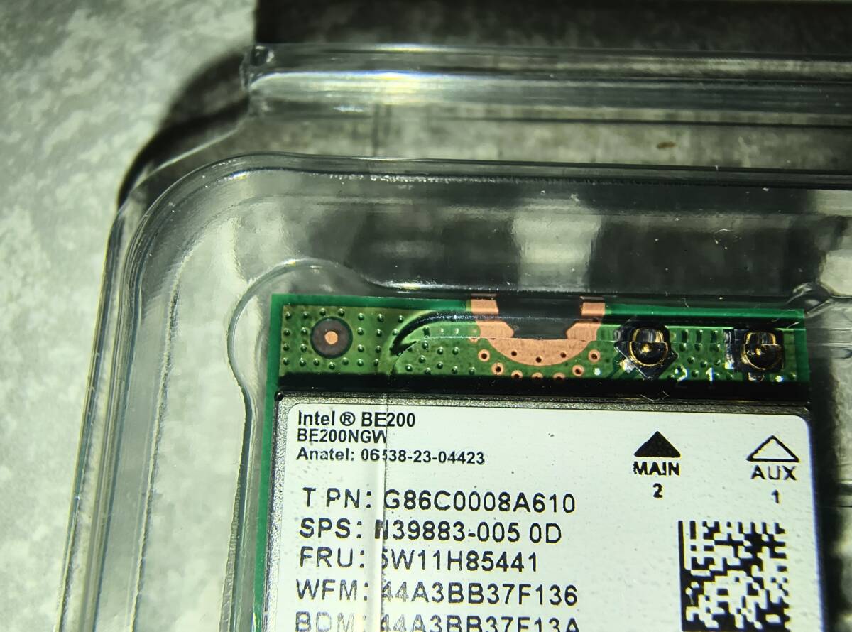 Intel インテル BE200NGW 無線LAN Wi-Fi 7 Bluetooth 5.4 ネットワークカード アンテナセット_画像3