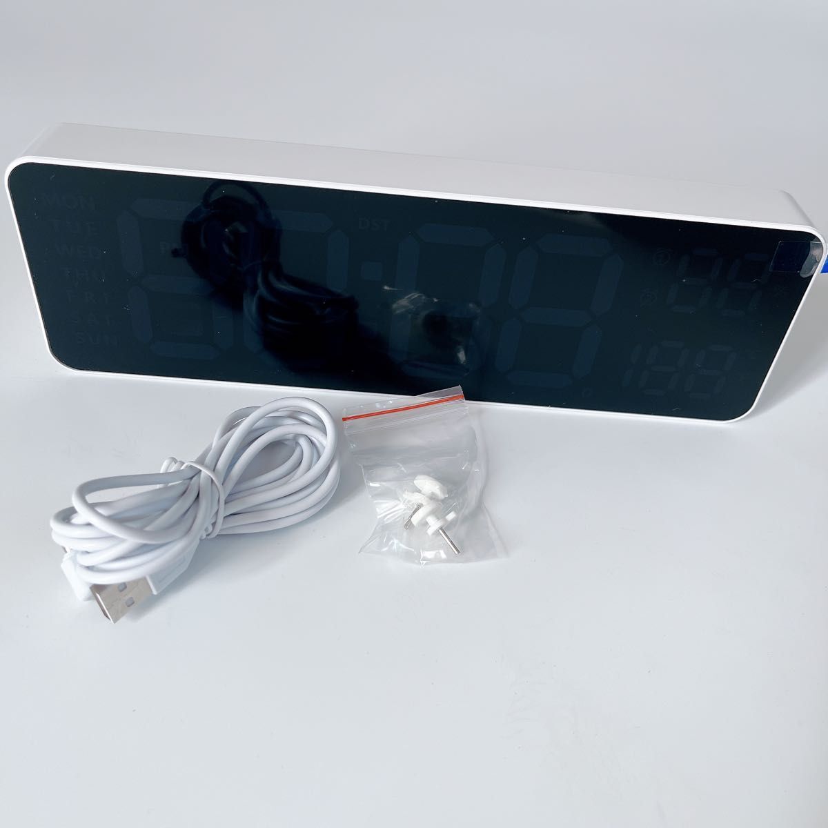  многофункциональный цифровой датчик времени LED класть часы настенные часы глаз ... дата температура orange 