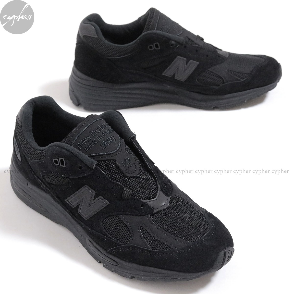US9 27cm 新品 英国製 NEW BALANCE U991KK2 V2 ブラック ニューバランス レザー スニーカー 991 シューズ ENGLAND UK イギリス製 黒_画像3