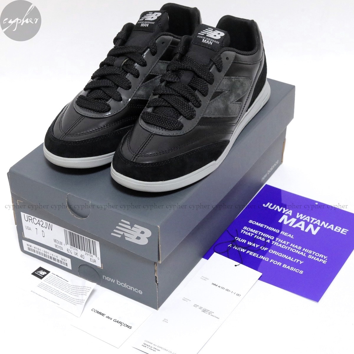 7D 25cm 新品 24SS JUNYA WATANABE COMME des GARCONS MAN NEW BALANCE URC42JW ブラック ジュンヤワタナベ コムデギャルソン マン 黒 RC42_画像7