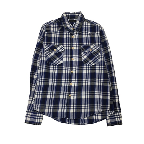 2401F-140 メンズ roshell ロシェル ブルー シャツ S 【送料一律！800円】_画像1