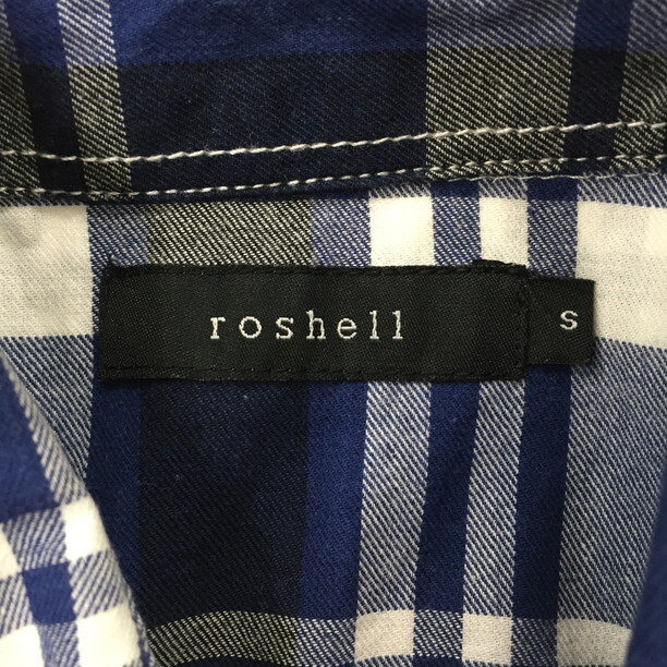 2401F-140 メンズ roshell ロシェル ブルー シャツ S 【送料一律！800円】_画像2