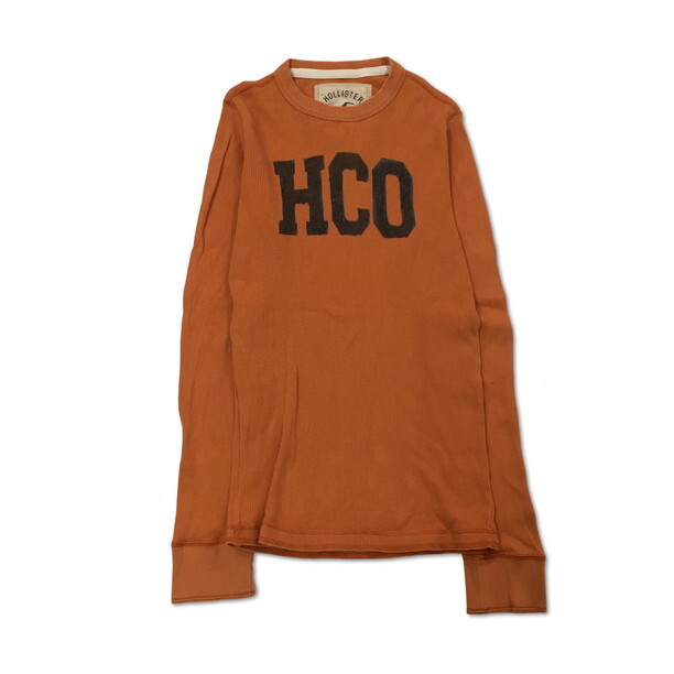 2401F-210 メンズ HOLLISTER ホリスター オレンジ 長袖Tシャツ S 【送料一律!800円】_画像1