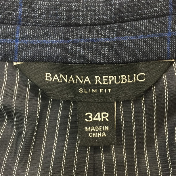 2403F-028 メンズ BANANA REPUBLIC バナナリパブリック ネイビー テーラードジャケットブレザー 34R 【送料一律！800円】_画像2