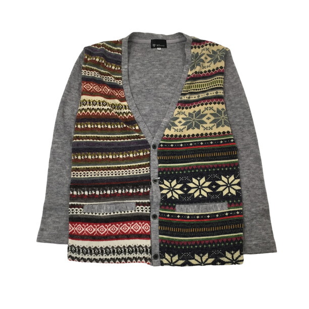 2403F-072 メンズ TK MIXPICE ティーケーミクスパイス グレー カーディガン M 【送料一律!800円】_画像1