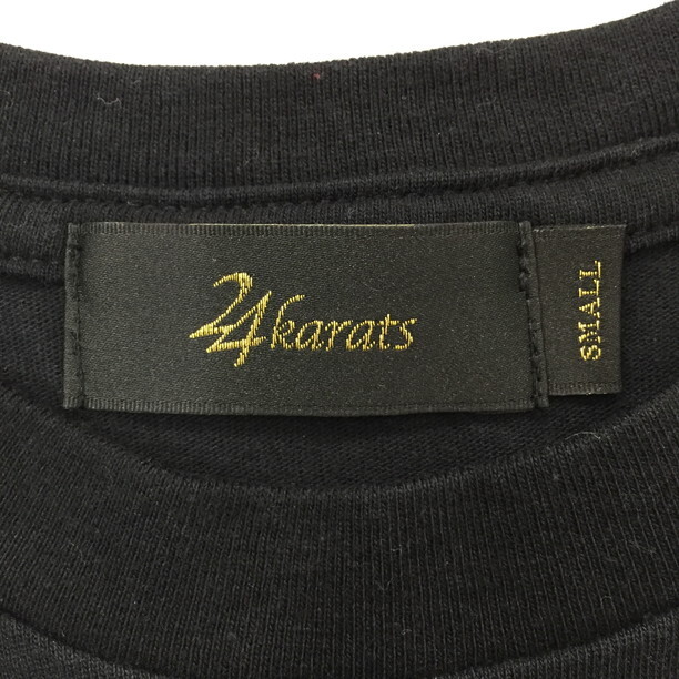 2403F-166 メンズ 24KARATS トゥエンティーフォーカラッツ ブラック 半袖Tシャツ S 【送料一律！800円】_画像2