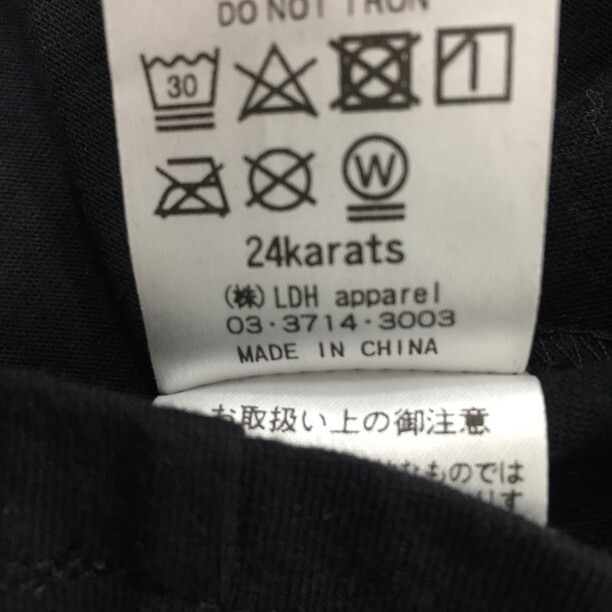 2403F-166 メンズ 24KARATS トゥエンティーフォーカラッツ ブラック 半袖Tシャツ S 【送料一律！800円】_画像3