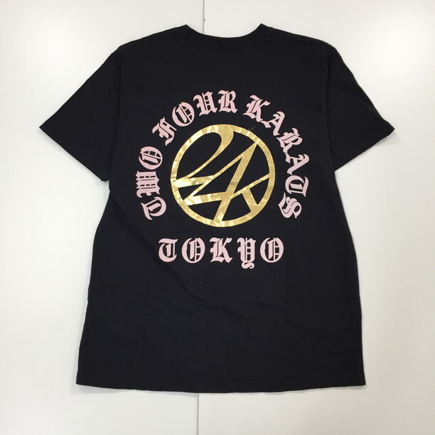 2403F-166 メンズ 24KARATS トゥエンティーフォーカラッツ ブラック 半袖Tシャツ S 【送料一律！800円】_画像4