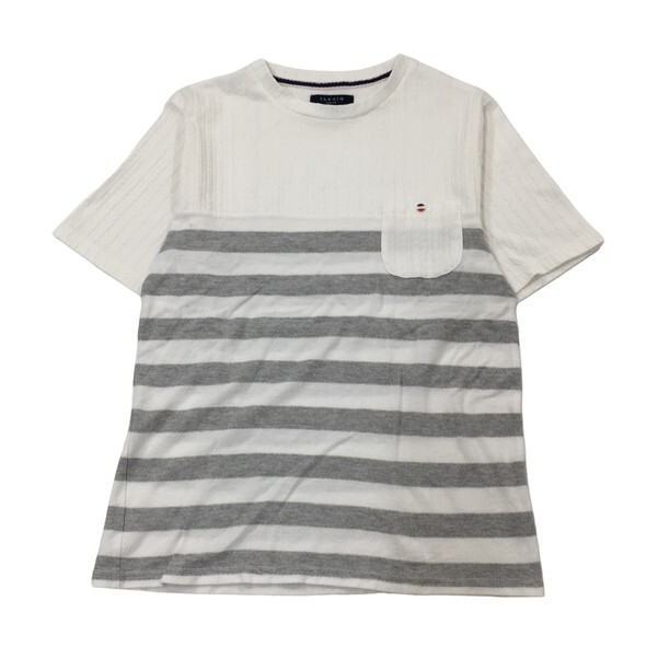 2303F-270 メンズ TAKA:Q タカキュー ホワイト 半袖Tシャツ M SLIM FIT【送料一律!800円】_画像1