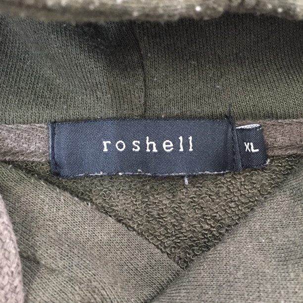 2304F-094 メンズ roshell ロシェル カーキ パーカー XL アーガイル フード【送料一律！800円】_画像2