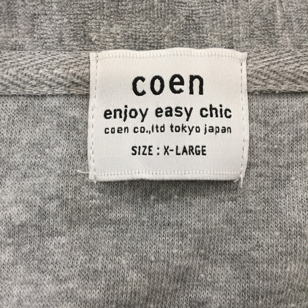 2304F-257 メンズ coen コーエン グレー ニットセーター XL 【送料一律！800円】_画像2