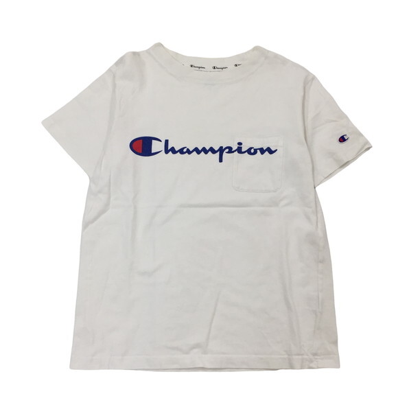 2305F-138 メンズ Champion チャンピオン ホワイト 半袖Tシャツ S ビックロゴ【送料一律！800円】