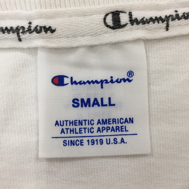 2305F-138 メンズ Champion チャンピオン ホワイト 半袖Tシャツ S ビックロゴ【送料一律！800円】