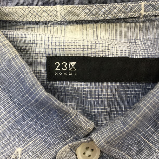 2305F-274 мужской 23 район HOMMEnijuu thank Homme голубой рубашка 50 [ единая стоимость доставки!800 иен ]