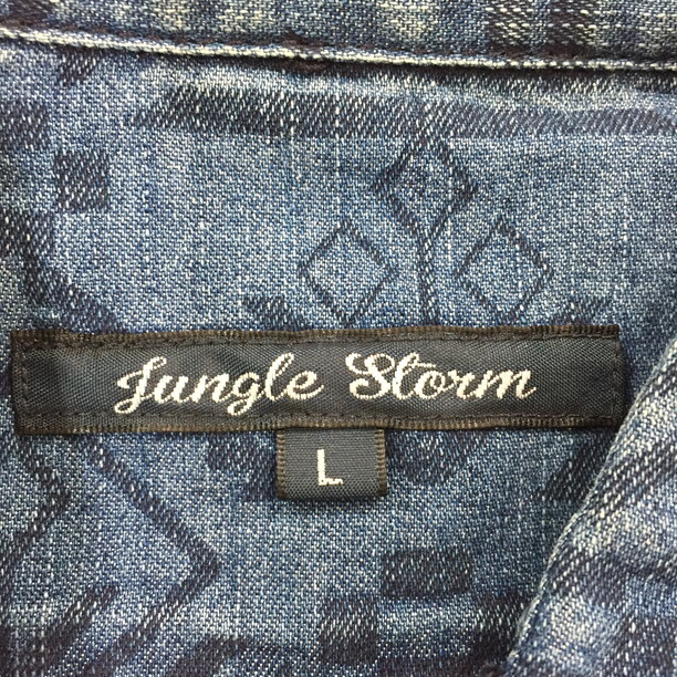 2305F-266 メンズ JUNGLE STORM ジャングルストーム ブルー シャツ L 【送料一律！800円】_画像2