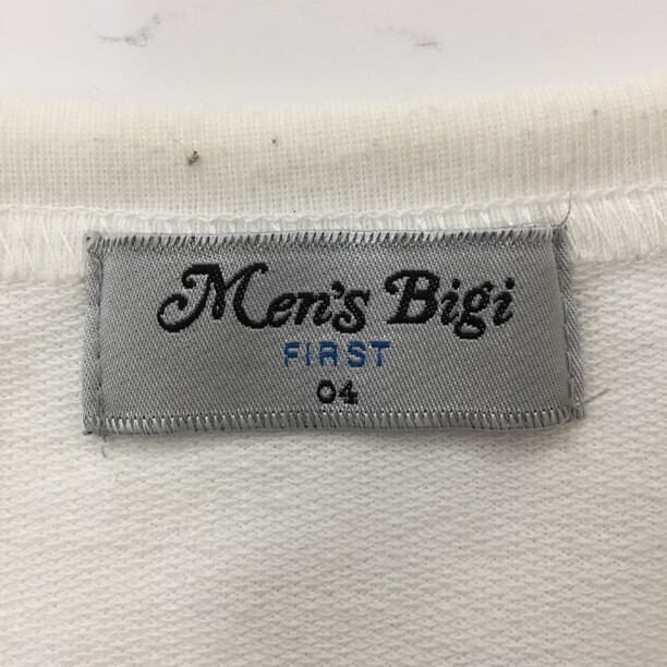 2404F-010 メンズ Men's Bigi メンズビギ ホワイト 半袖Tシャツ 4 【送料一律!800円】_画像2