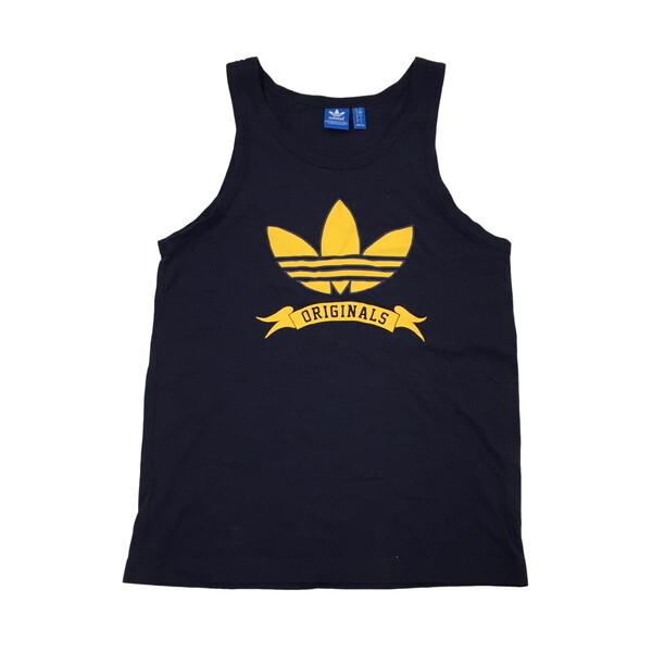 2404F-034 メンズ adidas アディダス ネイビー タンクトップ M 【送料一律!800円】_画像1