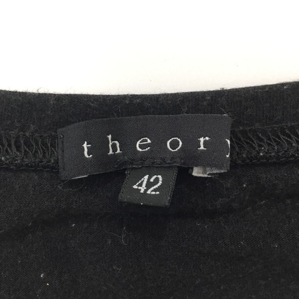 2404F-047 メンズ Theory セオリー ブラック 半袖Tシャツ 42 【送料一律！800円】_画像2