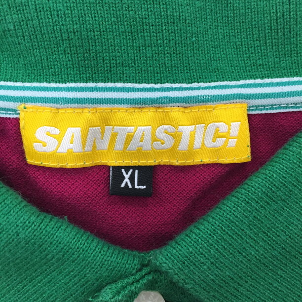 2404F-252 メンズ SANTASTIC! サンタスティック グリーン ポロシャツ XL 【送料一律!800円】_画像2