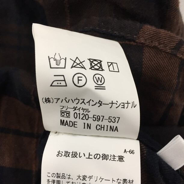 2404F-261 мужской ABAHOUSE Abahouse Brown рубашка 46 [ единая стоимость доставки!800 иен ]