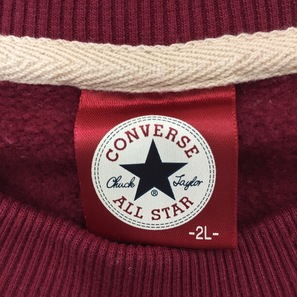2405F-077 メンズ CONVERSE ALL STAR コンバースオールスター エンジ スウェットトレーナー 2L 【送料一律！800円】_画像2