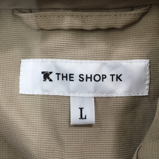 2405F-242 メンズ THE SHOP TK ザ ショップ ティーケー ベージュ シャツ L 【送料一律!800円】_画像2