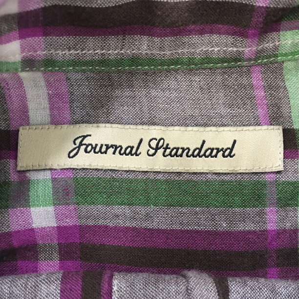 2406F-021 メンズ JOURNAL STANDARD ジャーナルスタンダード パープル シャツ M 【送料一律！800円】