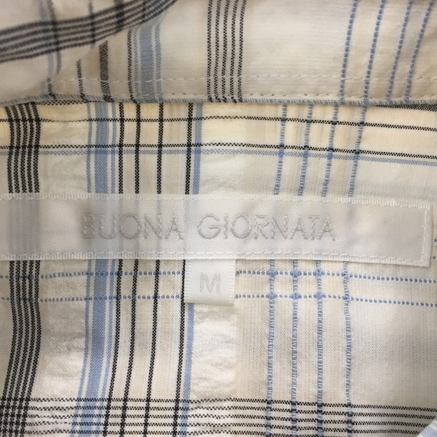 2406F-195 メンズ BUONA GIORNATA ボナジョルナータ ホワイト シャツ M 【送料一律！800円】_画像2