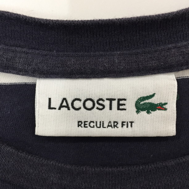 2406F-267 メンズ LACOSTE ラコステ ネイビー 半袖Tシャツ XS 【送料一律！800円】_画像2