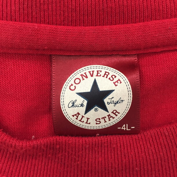 2407F-106 メンズ CONVERSE ALL STAR コンバースオールスター レッド 半袖Tシャツ 4L 【送料一律！800円】_画像2