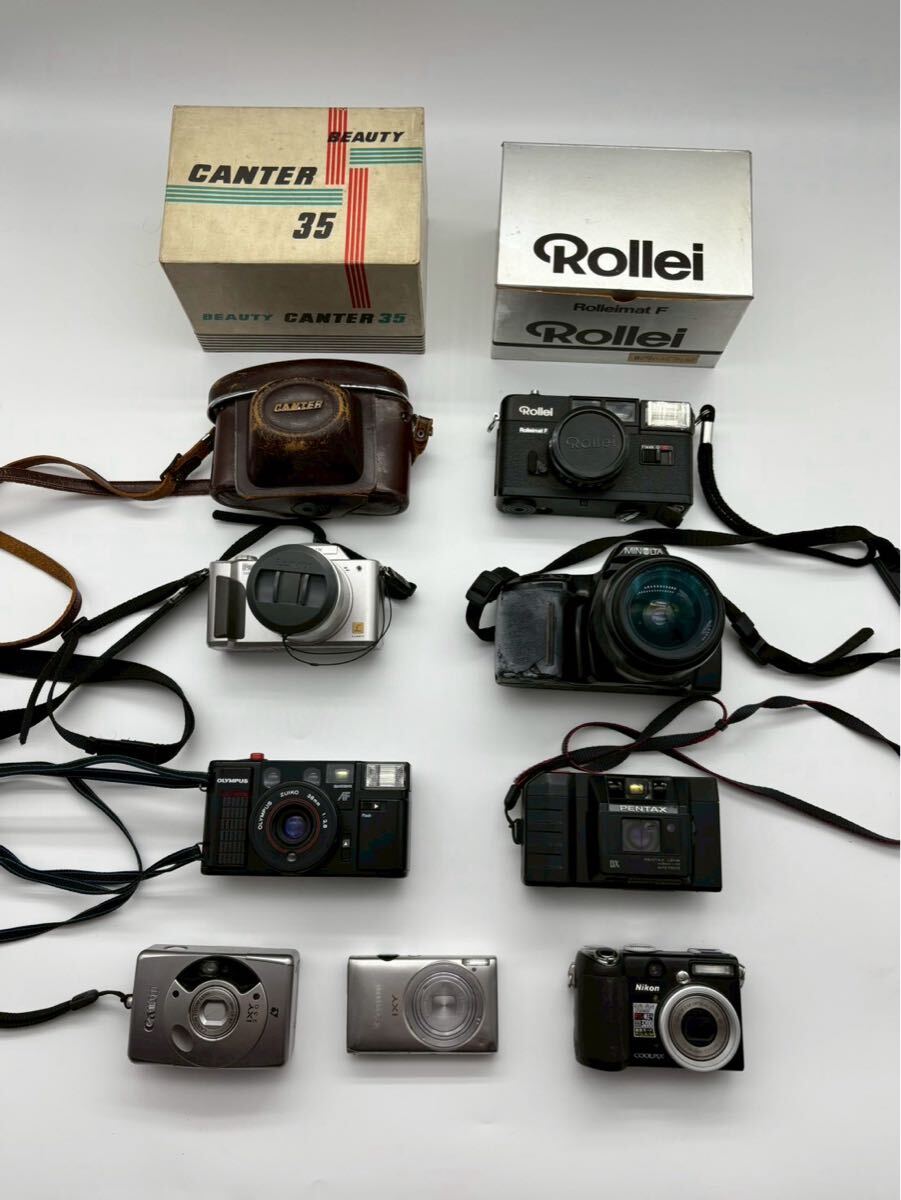 ★カメラまとめ売り 9個 ヴィンテージカメラ フィルムカメラ パナソニック オリンパス など★ 1円スタート