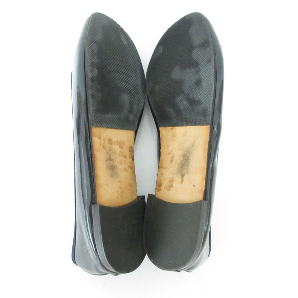 美品 Repetto レペット バレリーナ フラットパンプス サイズ38 約25cm ネイビー_画像7