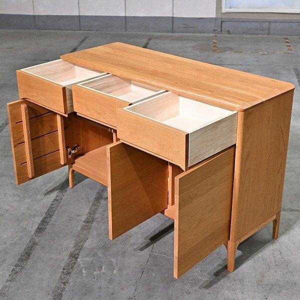 久和屋 16萬「ストリーム」サイドボード オーク無垢材 チェスト ナチュラル 北歐スタイル 収納 リビング ダイニング 書斎 ナラ 楢 STREAM