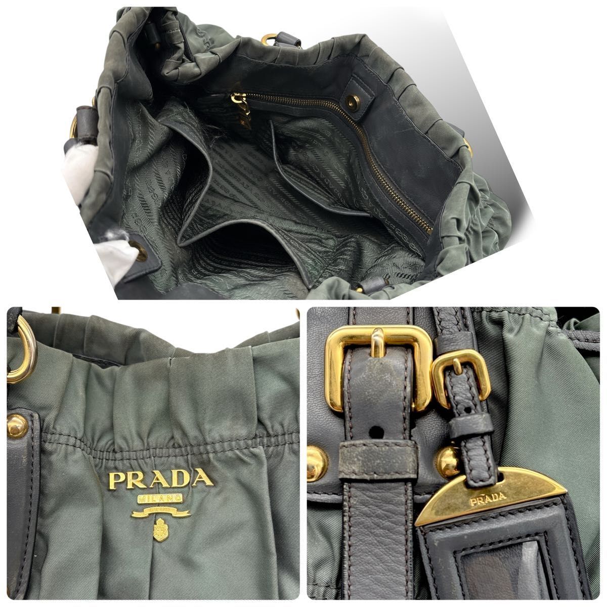 Bibian 比比昂- PRADA BN1407 フリルショルダーバッグプラダロゴ