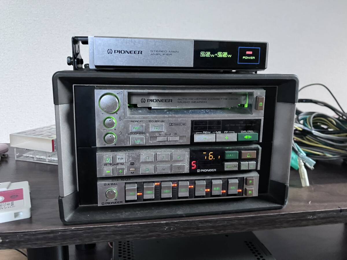 現(xiàn)狀品 希少 PIONEER ロンサムカーボーイ 配線 パネル付きセット カセット テープデッキ イコライザー チューナー アンプ　舊車 當(dāng)時(shí)物