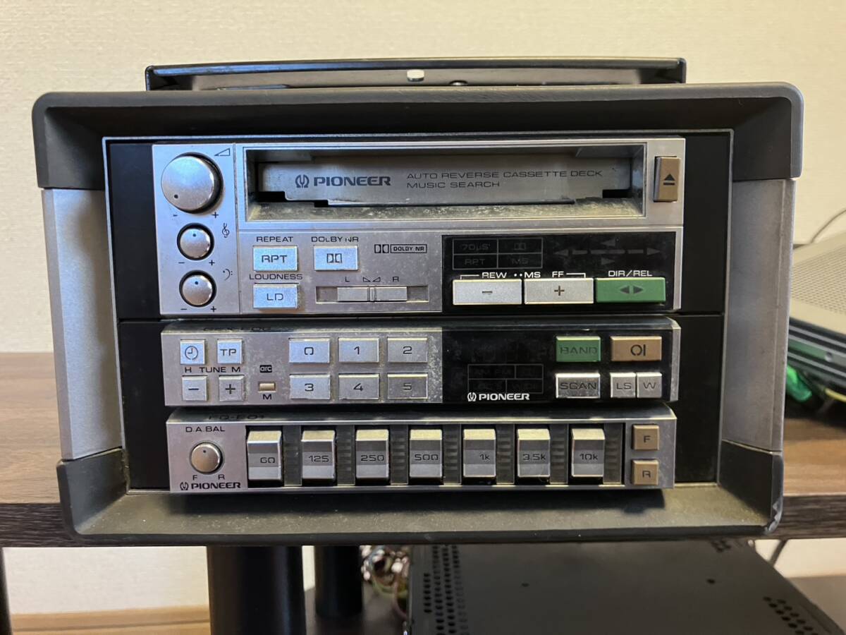 現(xiàn)狀品 希少 PIONEER ロンサムカーボーイ 配線 パネル付きセット カセット テープデッキ イコライザー チューナー アンプ　舊車 當(dāng)時(shí)物