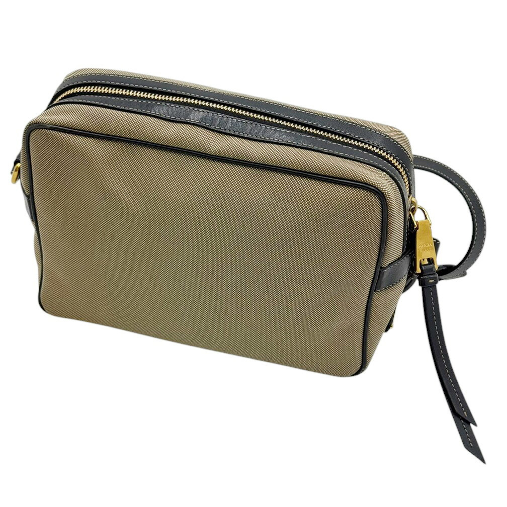 プラダ バッグ PRADA 1BH089 ショルダーバッグ BANDOLIERA LOGO JACQUARD CORDA+NERO バンドゥレーラ ロゴ キャンバス ベージュ_画像4