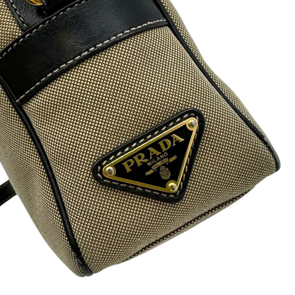 プラダ バッグ PRADA 1BH089 ショルダーバッグ BANDOLIERA LOGO JACQUARD CORDA+NERO バンドゥレーラ ロゴ キャンバス ベージュ_画像9