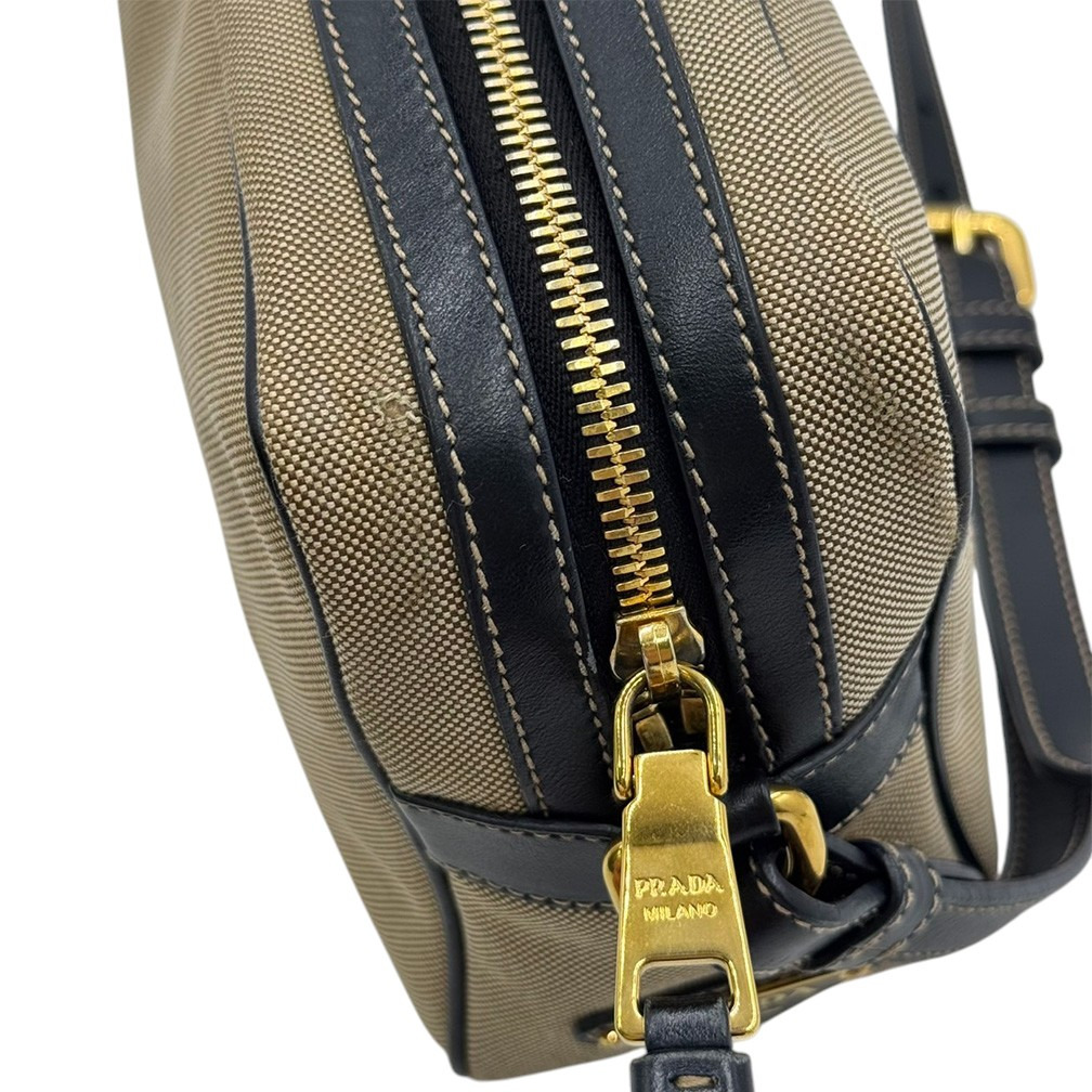 プラダ バッグ PRADA 1BH089 ショルダーバッグ BANDOLIERA LOGO JACQUARD CORDA+NERO バンドゥレーラ ロゴ キャンバス ベージュ_画像10