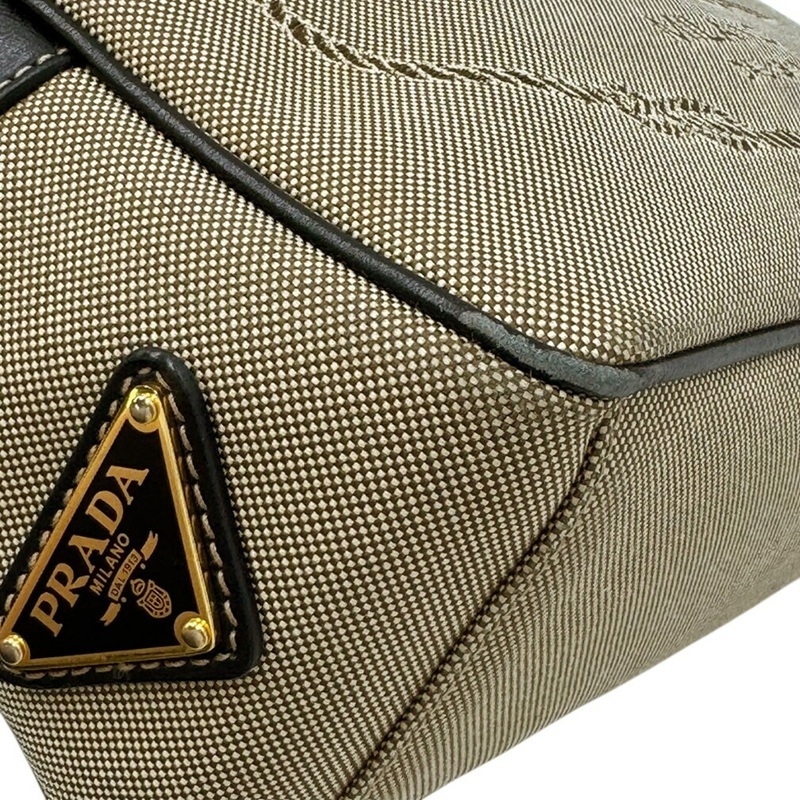 プラダ バッグ PRADA 1BH089 ショルダーバッグ BANDOLIERA LOGO JACQUARD CORDA+NERO バンドゥレーラ ロゴ キャンバス ベージュ_画像8