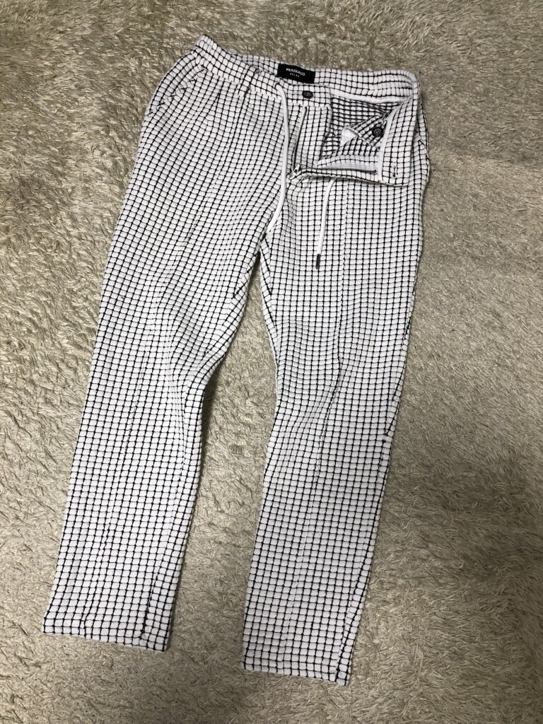 ◆1PIU1UGUALE3 ウノピゥウノウグァーレトレ ビッグワッフルスラックスパンツ M_画像1