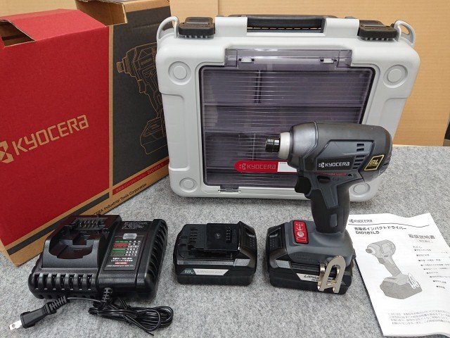 @【未使用品】 京セラ 充電式インパクトドライバー DID181L5 電池2個・充電器・ケース付き_画像1