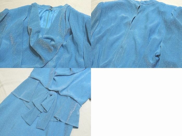 D66 Symphonic シンフォニック レディース ドレス ◇ スカイブルー系 ラメ ロング パーティー 発表会 ▼7I_画像2